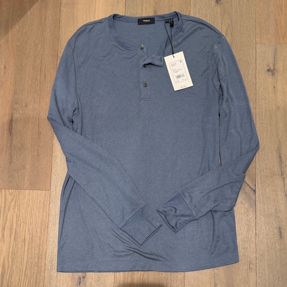 Theory Men's Slate Long Sleeve Henley
